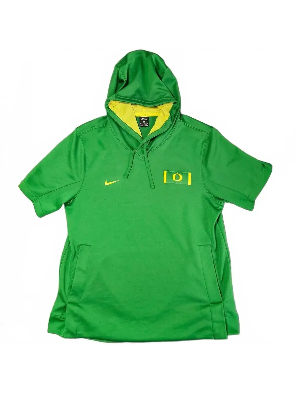 Nike Swoosh Oregon Ducks Short Sleeve Hoodie Mens XL Dri Fit University of OR